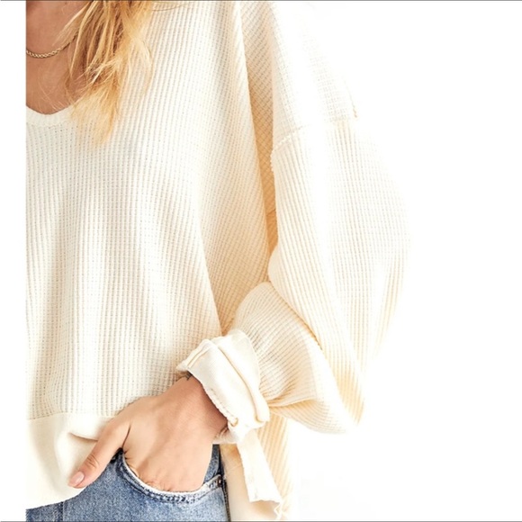 NWT Free People Santa Clara Thermal in Alabaster - Picture 2 of 6